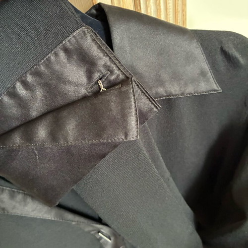 Karen Millen satin blouse like new, black with silver cufflinks