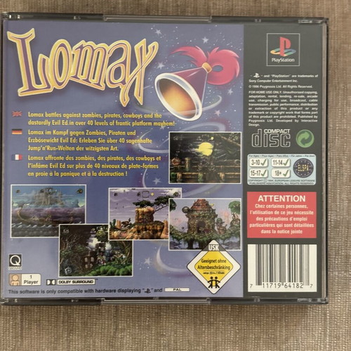 Lomax PlayStation 1 PS1 English Covers used