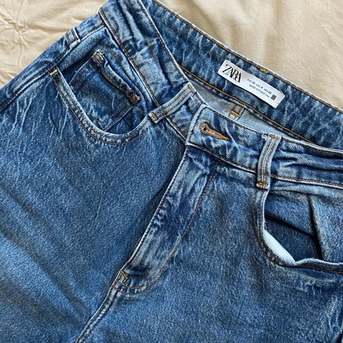 Zara straight jeans like new, blue, size S