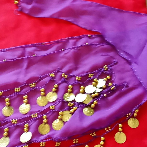 Dance skirt new, purple with ethnic and folklore motifs