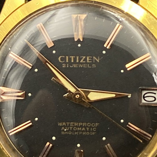 Citizen Newmaster Automatic watch 1960s, like new, black and gold