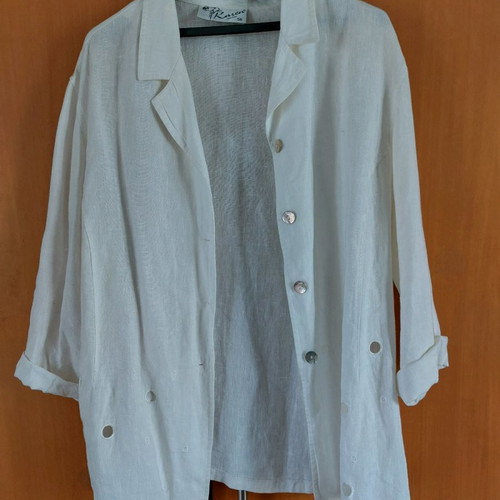 Linen jacket used, white with unique design, formal piece