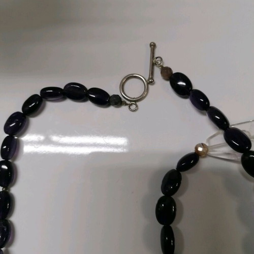 Amethyst necklace like new with 925 silver clasp