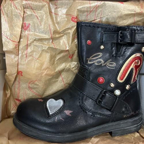 Replay children's leather boots size 35, new