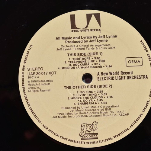 E.L.O - Electric Light Orchestra A new World Record LP used, Pop