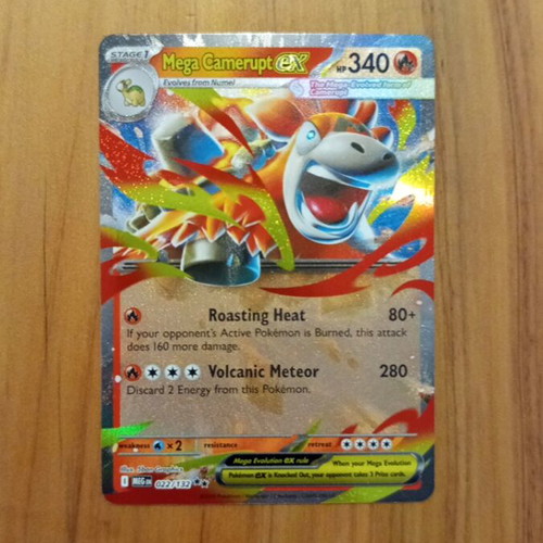 Mega Camerupt EX Pokemon card like new, sleeved