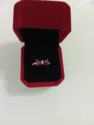 Women's ring size 7 USA new, silver and red, copper