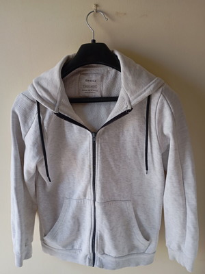 Bershka unisex grey hoodie with zipper