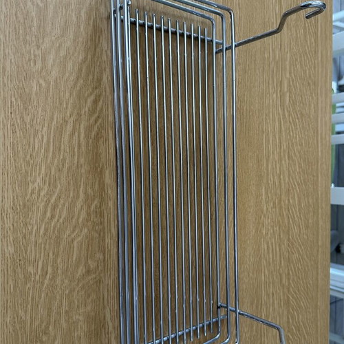 Metal Hanging Storage Basket like new, multipurpose chrome