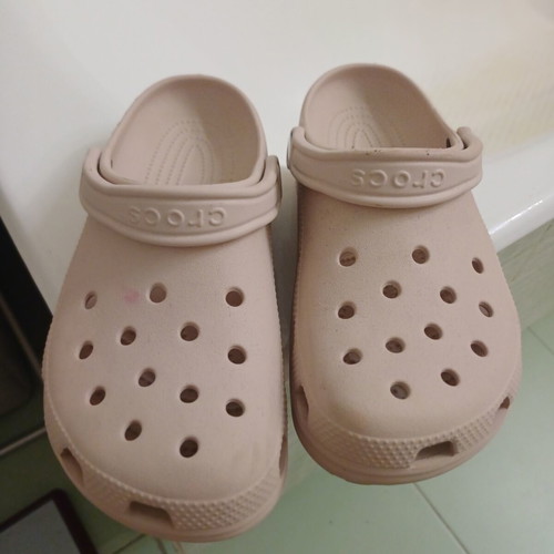 Crocs women's slippers like new, pink/beige, size 38