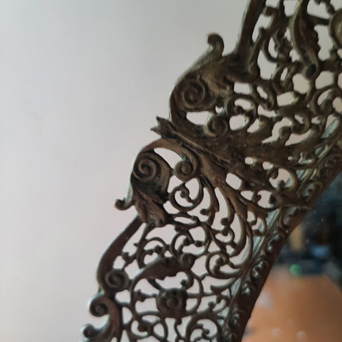Bronze filigree mirror 1950s vintage