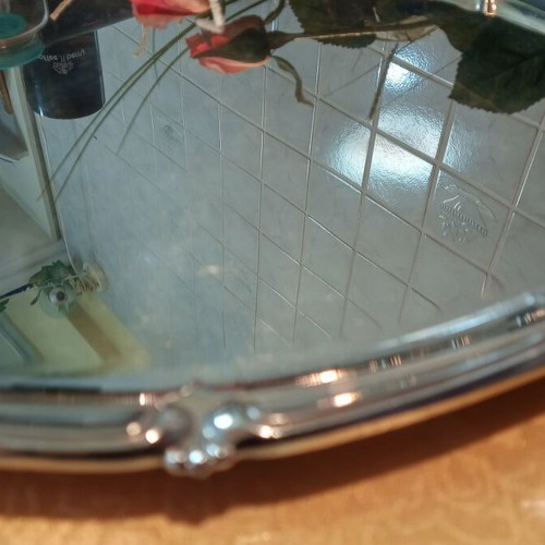 Silver-plated tray with designs like new
