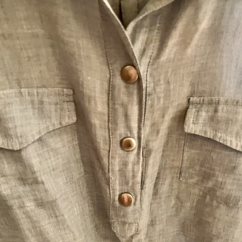 Marks & Spencer women's linen shirt tunic used, grey-blue
