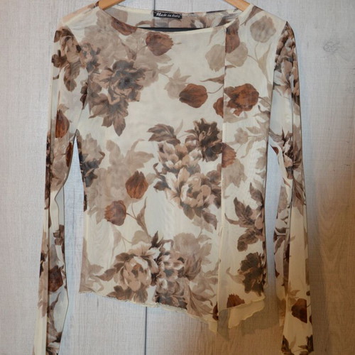 Women's blouse with slight transparency like new, brown, size M