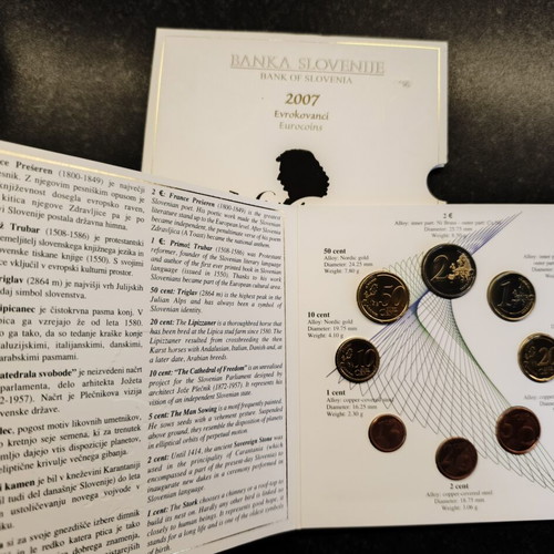 Official Mint Set of Bank of Slovenia 2007, new