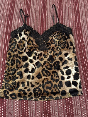 Lingerie-style top new, size L, black and beige