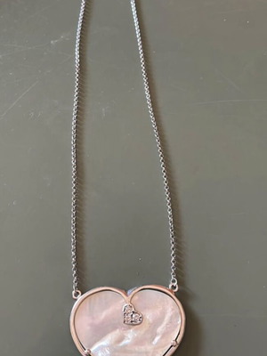 Ασημένιο κολιέ με σχέδιο καρδιάς σαν καινούργιο, mother of pearl