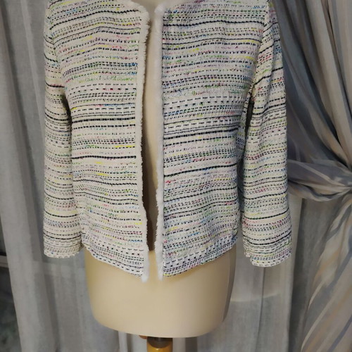 Mixed Color Tweed jacket by STELLA H new, size medium