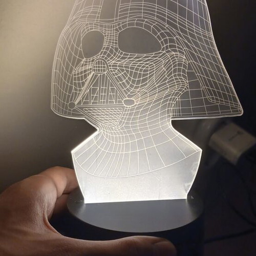 Darth Vader lamp with USB port new, yellow light, Star Wars