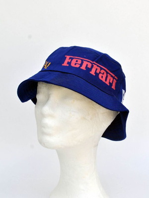 Ferrari bucket hat blue like new with large logo