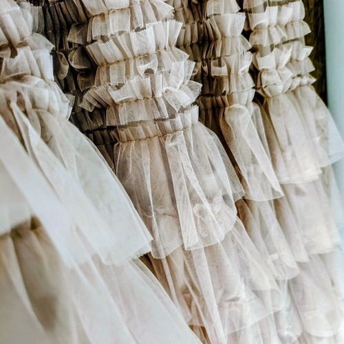 Tulle skirt one size like new, beige-pink