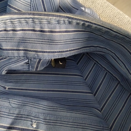 Ascot Sport men's striped shirt, size L, blue and white