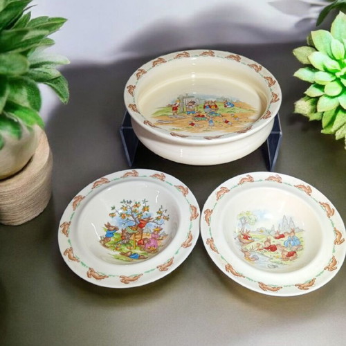 Royal Doulton Bunnykins England deep children's plate set Bone China 1936