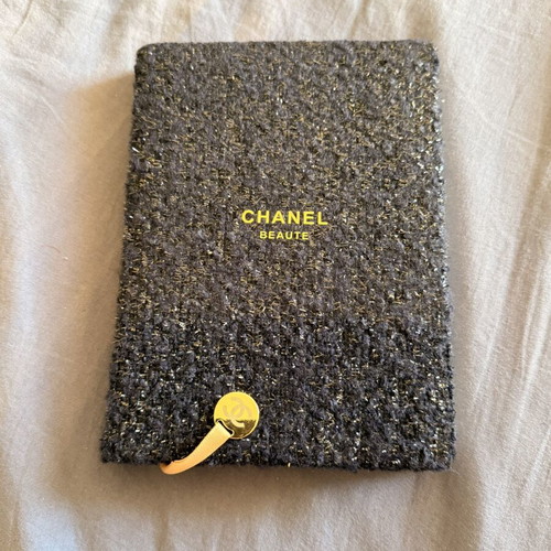 Chanel Beaute notebook with hardcover and CC logo bookmark