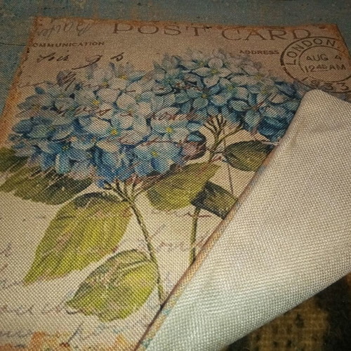 Decorative sofa pillow cover with blue hydrangea bouquet new
