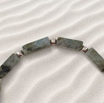 Handmade bracelet with stainless steel chain and labradorite new