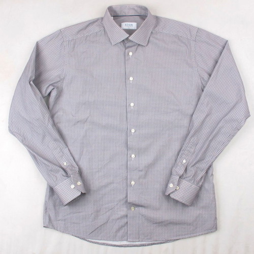 Eton men's shirt XL slim fit like new, multicolor gray cotton