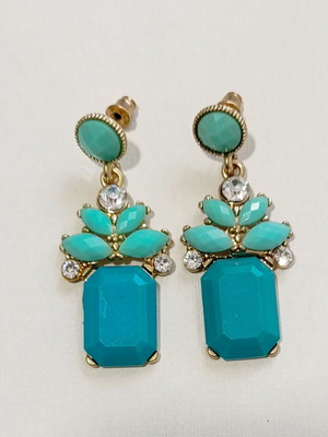 Antique stud earrings new, colorful steel design