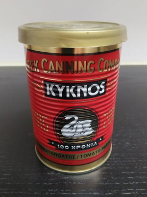 Kyknos tomato paste collectible used packaging 100 years (2015)
