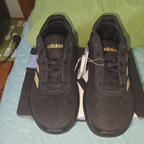 Adidas Cloudfoam Comfy sneakers size 37, black and gold, new