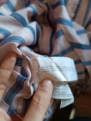 Long striped Mango shirt new, size S, pink and blue