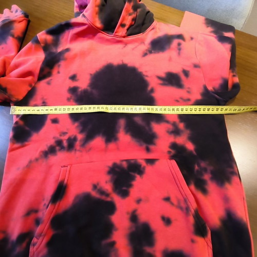 H&M tie-dye hoodie red and black used, size 158-164 cm, 12-14 years