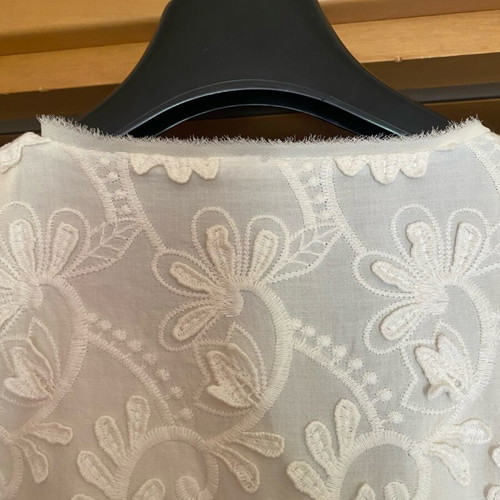 Zara lace coat white like new, cotton lace knee length
