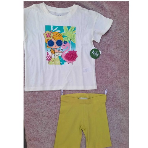 C & A Girls' set with blouse and shorts new, size 2