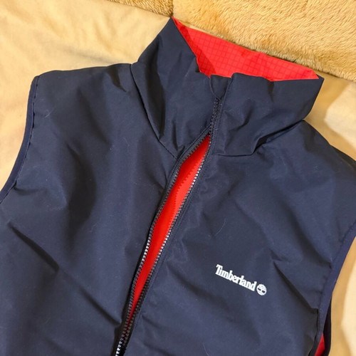 Timberland sleeveless reversible jacket new, orange and black