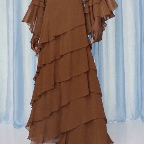 BSB maxi chiffon skirt brown size X Small new
