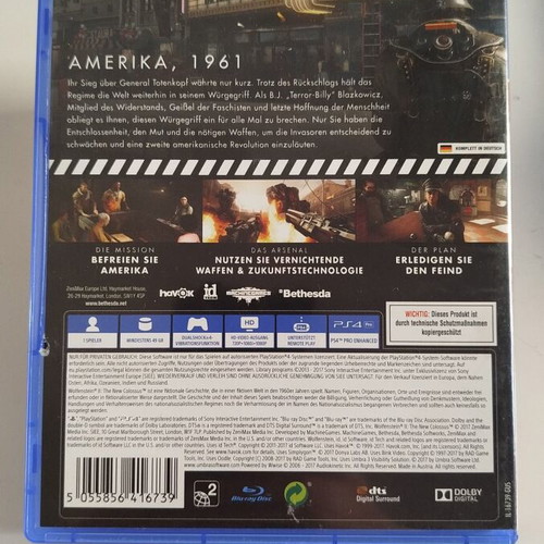 Wolfenstein 2 The New Colossus PS4 PS5 like new