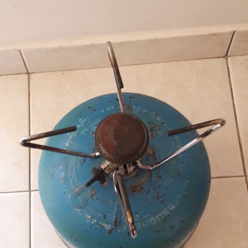 Campingaz portable stove with 2kg empty gas bottle used