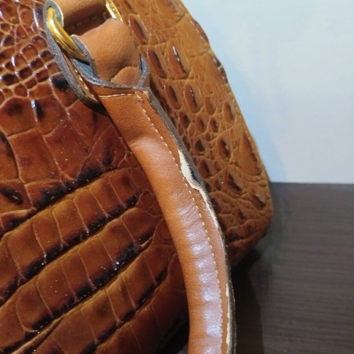 Hunter crocodile pattern handbag, brown