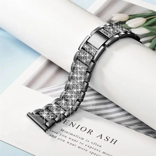 Stainless Steel Watch Band with Stones for Huawei and Samsung 18mm