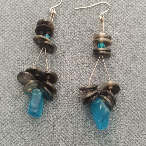 Earrings new, blue