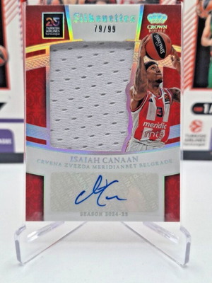 2024-25 Panini Crown Royale Euroleague Isaiah Canaan Silhouettes Patch Auto like new