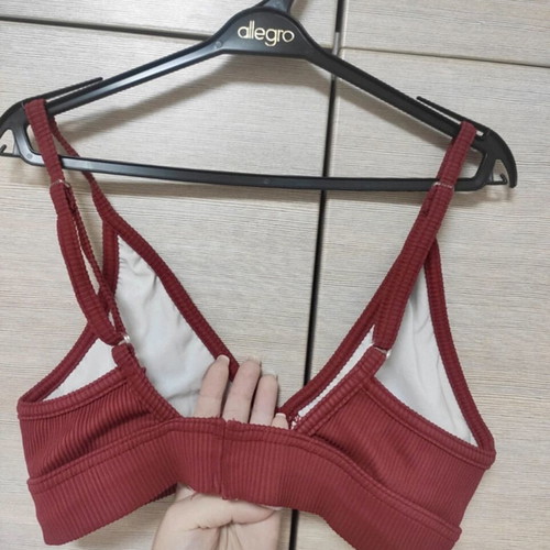 Decoro bikini set ribbed high waist swimwear new, wine red