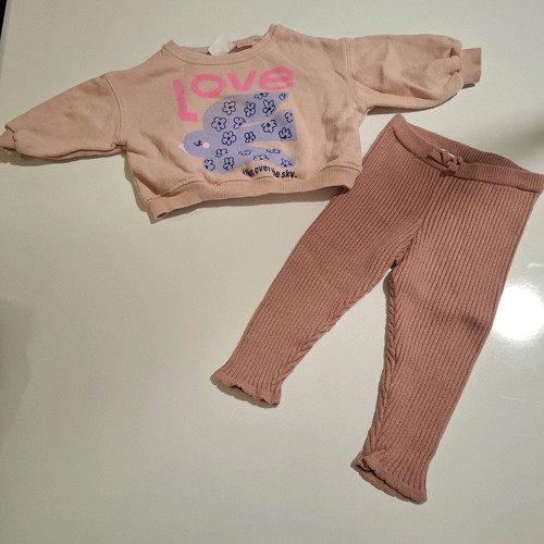 Baby girl set 9-12 months 80cm Zara sweater and new ZY Baby knitted leggings
