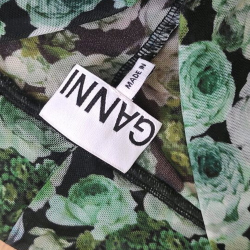 Mesh leggings Ganni like new, green, size XXS