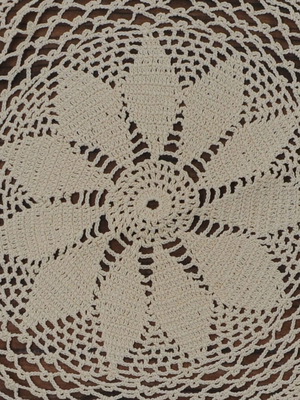Crochet Doilies Set of 12 used, ecru traditional handmade